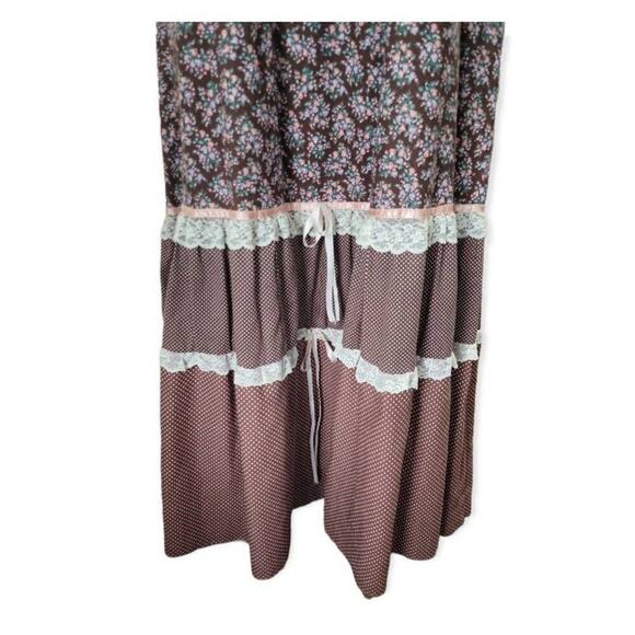 Vintage Gunne Sax 70s Floral Print Maxi Dress Cottage Prairie - Picture 2 of 14